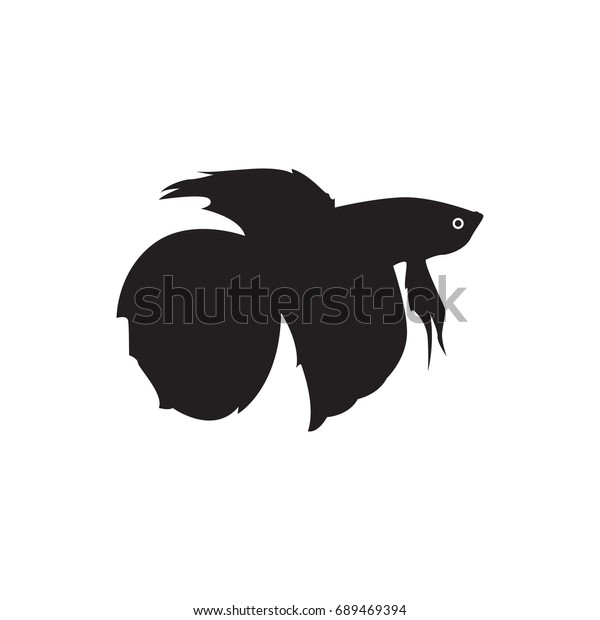 Beta Fish Vector Silhouette Stock Vector (Royalty Free) 689469394 ...