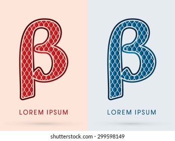 Beta, Font, Concept  Hot and Cool, Wire Mesh, steel, net, graphic vector.