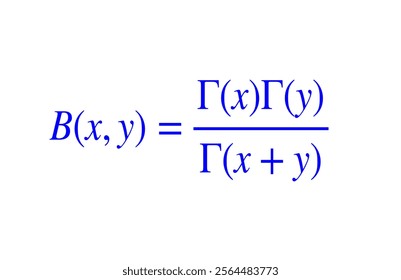 beta gamma function mathematical representation vector illustration 