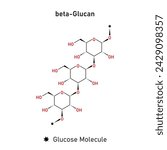 Beta Glucan Molecule Structure Scientific Design. Vector Illustration.	