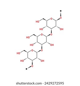 Beta Glucan Molecule Structure Scientific Design. Vector Illustration.	