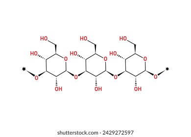 Beta Glucan Molecule Structure Scientific Design. Vector Illustration.	