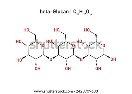 Beta Glucan Molecule Structure Scientific Design. Vector Illustration.	