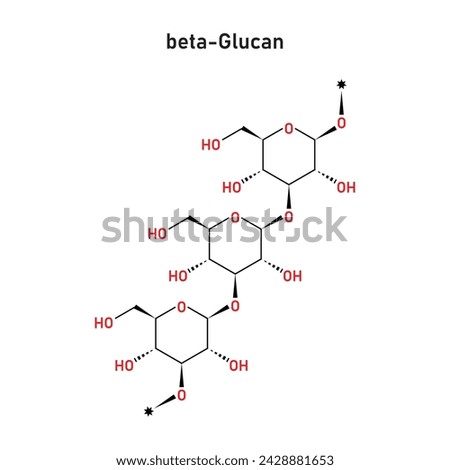 Beta Glucan Molecule Structure Scientific Design. Vector Illustration.	