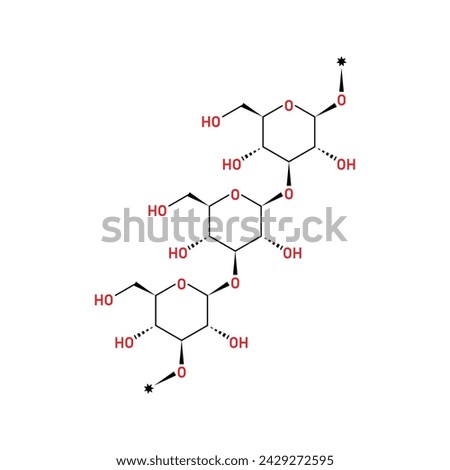 Beta Glucan Molecule Structure Scientific Design. Vector Illustration.	