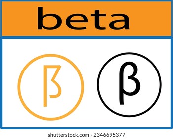 Beta greek letter icon, Beta symbol vector illustration.