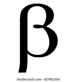 Beta greek letter icon, Beta symbol vector illustration.