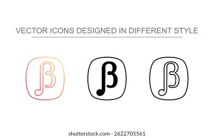 Design de ícone beta com ilustração de estoque de fundo branco