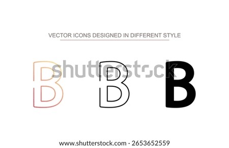 Beta icon design with white background stock illustration