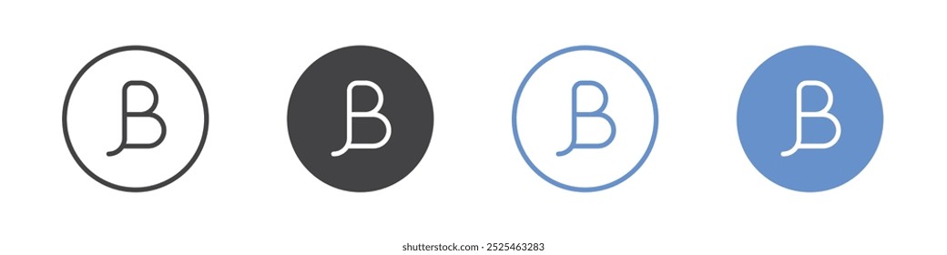 Beta icon Thin outline art symbol