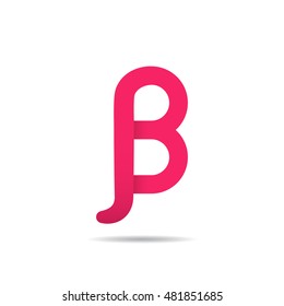 Beta letter icon, greek alphabet sign, 2d vector illustration, isolated on white background, eps 10
