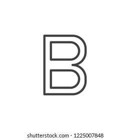 Beta letter outline icon. linear style sign for mobile concept and web design. Greek alphabet symbol simple line vector icon. Symbol, logo illustration. Pixel perfect vector graphics