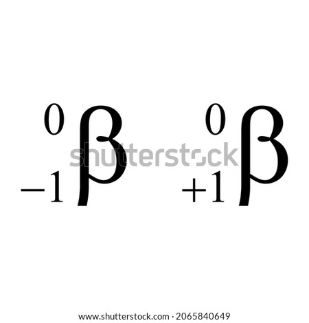 beta minus and beta plus symbols