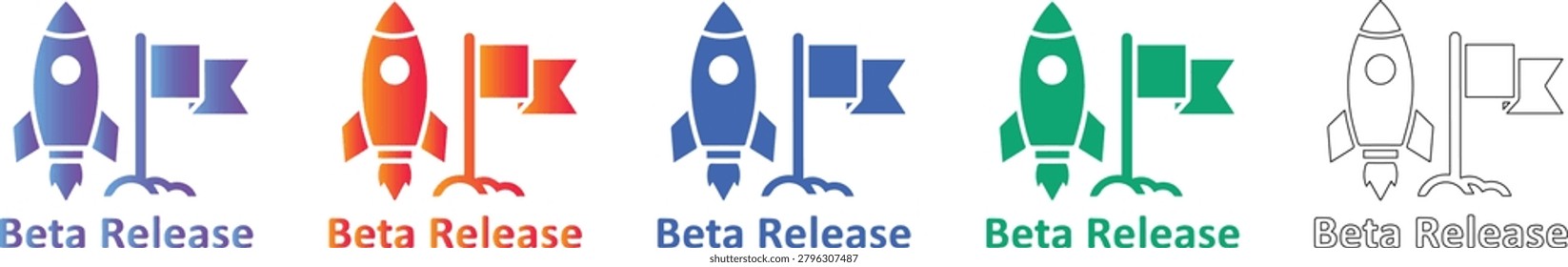 Beta Release Software Development Icon Set vol 521