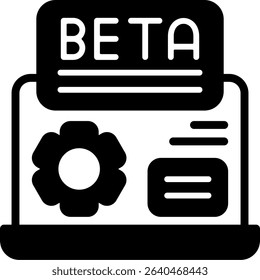 Beta Semi Black Solid Icon Design