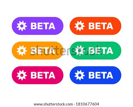 beta shields icon set, colorful icons for web design, app, games