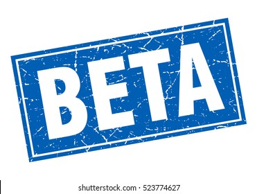 beta. stamp. square grunge isolated beta sign