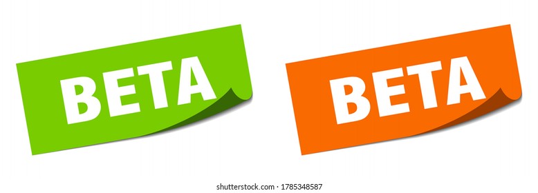 beta sticker set. beta paper peeler sign