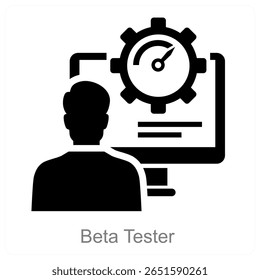 Design de conceito de ícone de vetor de Testador Beta