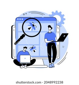 Beta testing abstract concept vector illustration. New product beta test, presale user experience, software development process, second phase testing, real environment check abstract metaphor.