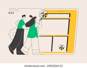 Beta testing abstract concept vector illustration. New product beta test, presale user experience, software development process, second phase testing, real environment check abstract metaphor.