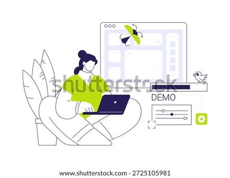 Beta testing abstract concept vector illustration. Professional QA engineer testing demo version of software, IT company worker, app development, quality assurance industry abstract metaphor.