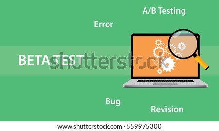 Beta testing concept for programming illustration