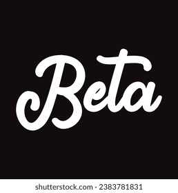 beta text on black background.