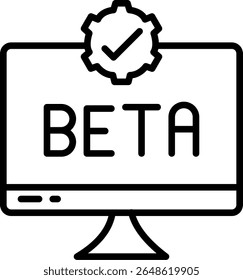Design de Ícone de Linha de Vetor Beta