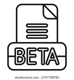 Beta version document file representing software development stage