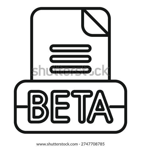 Beta version document file representing software development stage
