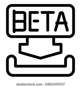 Beta version introduction icon outline vector. Launching test version. Program demonstration app