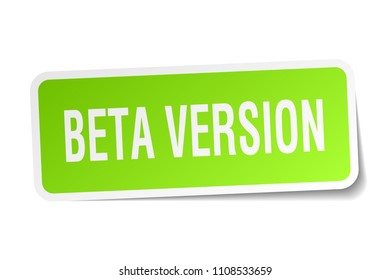 Beta Version Square Sticker On White