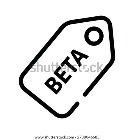 Beta version tag icon representing software testing and development phase for digital product releases