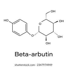 Beta-Arbutin plant molecular structure vector illustration. Skeletal formula molecule. svg
