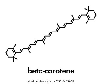 Molécula de pigmento beta-caroteno. Fórmula esquelética.