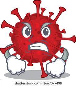 Betacoronavirus cartoon character design with angry face