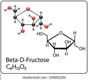 Beta-D-Fructose Molecule Structure