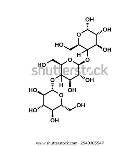 Beta-glucan structural formula, vector illustration