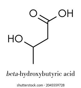 Betahydroxybutyric Acid Betahydroxybutyrate Molecule Skeletal Formula ...