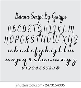 Betana Script is a lovely script font featuring charming, playful characters. Add it to your most creative ideas, and notice how it makes them stand out.