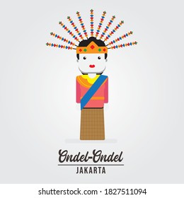 Betawi Jakarta ondel ondel women character illustration