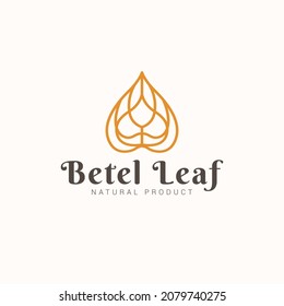 Betel leaf icon logo vector design template. Creative luxury logo for natural product