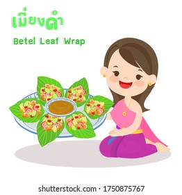 Betel Leaf Wrap in thailändischer Sprache bedeutet "Betel Leaf Wrap"