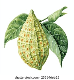 Betel nut fruit watercolor clipart illustration