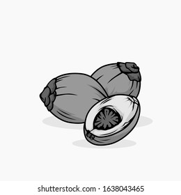 Betel nut vector greyscale mode for all purpose