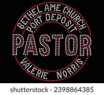 Bethel ame church port deposit Pastor  Rhinestone template