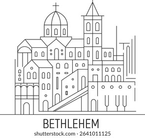 Bethlehem City Line Draw Simple Minimalist