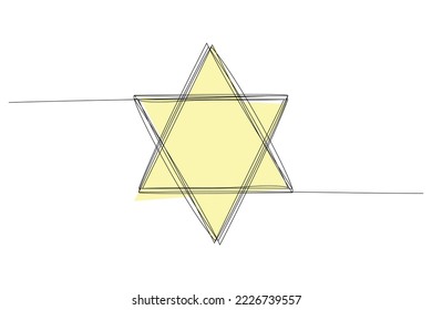 Bethlehem Continuo estrella vectorial de una línea de Navidad aislada en fondo blanco.