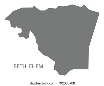 Bethlehem map of Palestine grey illustration silhouette shape